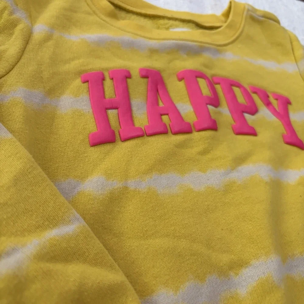 GAP Kids Yellow Sweatsuit Set 2pc  Sweatshirt Joggers Girls XS 4/5 School